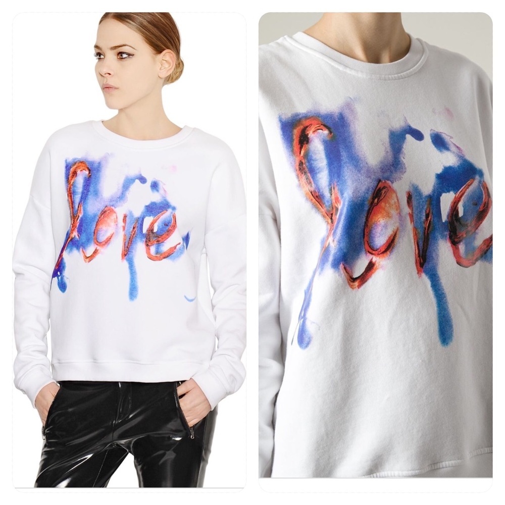 MSGM LOVE PRINTED COTTON SWEATSHIRT